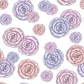 Simless pattern with pastel roses. Design for fabric, wrapping paper and other uses.