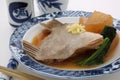 Simmered Japanese amberjack and white radish, Japanese food