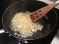 Simmering onions