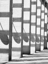 Simmetry, composition, geometry, lines, shadows, columns, architecture, repetition Royalty Free Stock Photo
