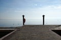 The pier on the lake Royalty Free Stock Photo