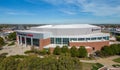 Simmons Bank Arena in Little Rock from above - aerial view - LITTLE ROCK, UNITED STATES - NOVEMBER 5, 2022