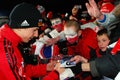 Simon Ammann with polish ski jumping fans