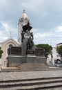 The simon bolivar monument and san francisco de asis church in casco viejo panama city Royalty Free Stock Photo