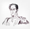 Simon Bolivar vector sketch portrait