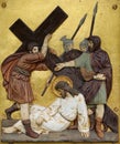 Simon of Cyrene carries the cross, 5th Stations of the Cross