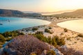 Simos beach in Elafonisos island in Greece. Elafonisos is a small Greek island between the Peloponnese and Kythira Royalty Free Stock Photo