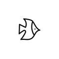 Simple fish . Hand drawn line icon . Outline of a fish concept isolated on a white background. Marine element , seafood. Vector Royalty Free Stock Photo