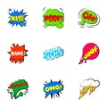 Simple abbreviations speech bubbles icons set Royalty Free Stock Photo