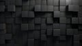 Simple abstract black 3d background consisting of cubes and rectangles of different heights, hyper realistic, photorealistic,