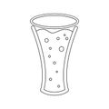 A simple abstract black and white icon from a mug, a glass of fresh, foamy, tasty, refreshing beer and copy space on a white Royalty Free Stock Photo