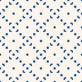 Simple abstract blue and white geometric minimalist vector seamless pattern Royalty Free Stock Photo