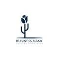 Simple abstract cactus logo design