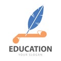 Simple Abstract Education Writing Logo Vector Graphic