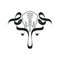 Simple abstract elephant logo calligraphy tattoo design vector graphics royalty free suitable for Indian or safari