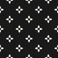 Simple abstract floral seamless pattern in Gothic style. Black and white vector Royalty Free Stock Photo