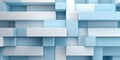 Simple abstract geometric background, blue and white cubes blocks mosaic, Royalty Free Stock Photo