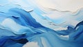 simple abstract gouache painting blue tones generative AI