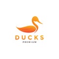 Simple abstract gradient duck logo symbol icon vector graphic design illustration idea creative Royalty Free Stock Photo