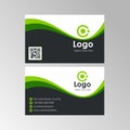 Simple Abstract Green Unique Wave Business Card Design