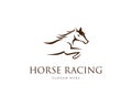 Simple abstract horse racing logo design. Royalty Free Stock Photo