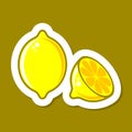 Simple abstract lemon label illustration