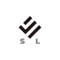 simple abstract letter sl square line logo vector