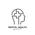 Simple abstract Mental health vector illustration logo icon design with puzzle