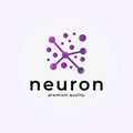 simple abstract neuron axon logo design vector illustration icon