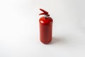 a simple abstract red fire extinguisher isolated, safety problem concept