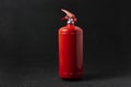 a simple abstract red fire extinguisher isolated, safety problem concept