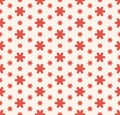 Simple abstract red and white floral seamless pattern. Vector geometric texture Royalty Free Stock Photo