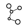 A simple abstract scientific chemical diagram of the structure of a molecule with atoms and molecular bonds of valencies