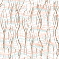 Simple abstract seamless pattern. Brown algae, water and waves. Vector texture Royalty Free Stock Photo