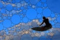 Simple abstract surfer silhouette Royalty Free Stock Photo