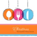 Simple abstract vector christmas menu design card Royalty Free Stock Photo