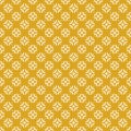 Simple abstract vector geometric floral seamless pattern. Yellow mustard color Royalty Free Stock Photo