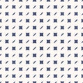 Simple abstract vector geometric seamless pattern. Navy blue and white color Royalty Free Stock Photo