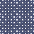 Simple abstract vector geometric seamless pattern. Navy blue and white color Royalty Free Stock Photo