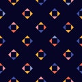 Simple abstract vector geometric seamless pattern with small colorful shapes Royalty Free Stock Photo