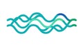 Simple Abstract Wavy Lines Vector Icon for Water & Flow, vector design Generative AI Royalty Free Stock Photo