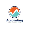 Simple Accountant Icon Logo with Notebook and Budgeting Tools Royalty Free Stock Photo