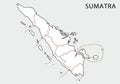 Simple administrative,political and road map vector map of indonesian island sumatra