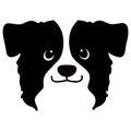 Simple and adorable Border Collie silhouette front head with details