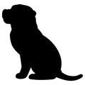 Simple and adorable French Mastiff Silhouette sitting in side view