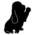 Simple And Adorable Illustration Of Basset Hound Waving Hand In Silhouette