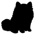 Simple and adorable Japanese Spitz sitting Silhouette