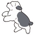 Simple and adorable Old English Sheepdog illustration running