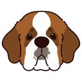 Simple and adorable outlined Saint Bernard Dog illustration front head