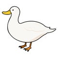 Simple and adorable outlined White Duck illustration
